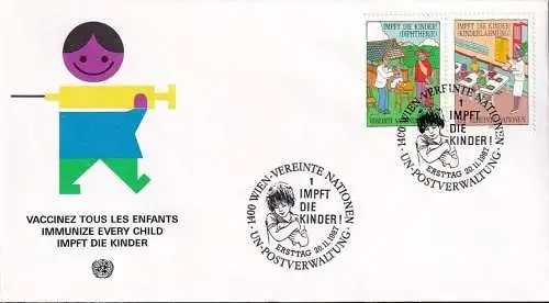 UNO WIEN 1987 Mi-Nr. 77/78 FDC