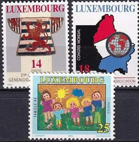 LUXEMBURG 1994 Mi-Nr. 1342/44 ** MNH