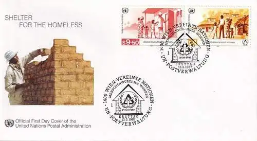 UNO WIEN 1987 Mi-Nr. 69/70 FDC