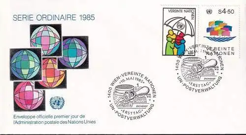 UNO WIEN 1985 Mi-Nr. 49/50 FDC