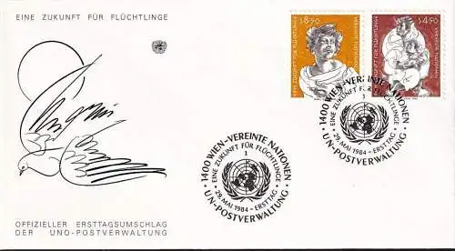 UNO WIEN 1984 Mi-Nr. 43/44 FDC