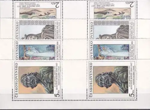 TSCHECHOSLOWAKEI 1990 Mi-Nr. 3069/72 mit Zwischensteg ** MNH