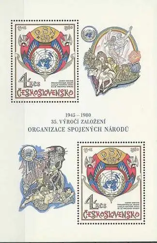 TSCHECHOSLOWAKEI 1980 Mi-Nr. Block 41 ** MNH