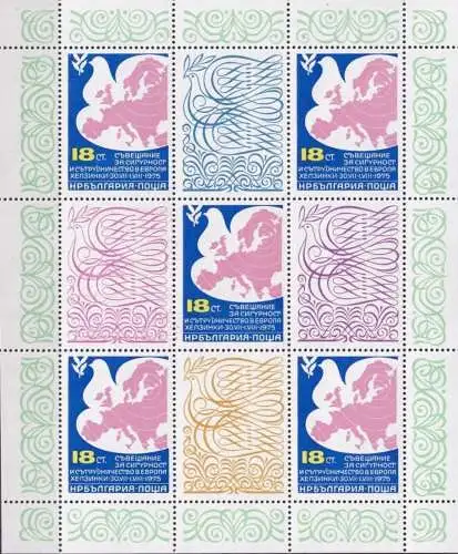 BULGARIEN 1975 Mi-Nr. 2434 Kleinbogen ** MNH