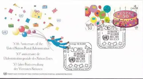 UNO WIEN 2001 Mi-Nr. 342/43 FDC
