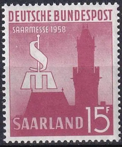 SAARLAND 1958 Mi-Nr. 435 ** MNH