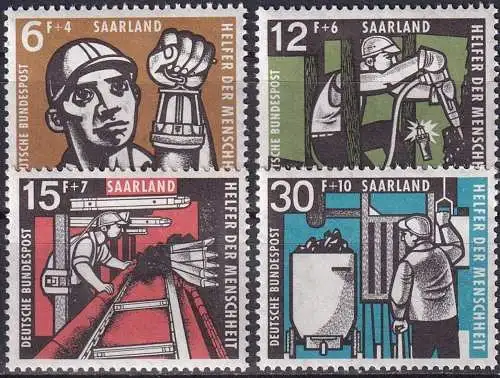 SAARLAND 1957 Mi-Nr. 404/07 ** MNH