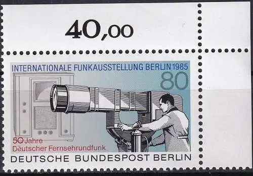 BERLIN 1985 Mi-Nr. 741 ** MNH Eckrand