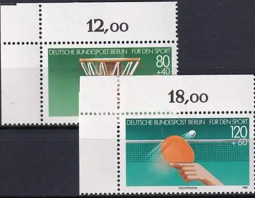 BERLIN 1985 Mi-Nr. 732/33 ** MNH Eckrand