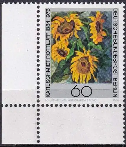 BERLIN 1984 Mi-Nr. 728 ** MNH Eckrand