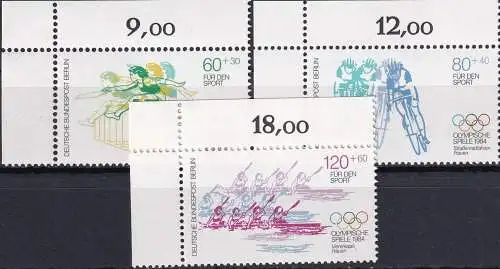 BERLIN 1984 Mi-Nr. 716/18 ** MNH Eckrand