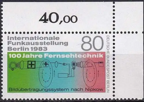BERLIN 1983 Mi-Nr. 702 ** MNH Eckrand
