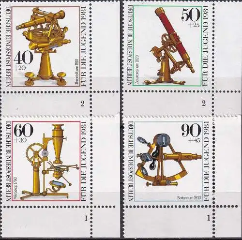 BERLIN 1981 Mi-Nr. 641/44 ** MNH Eckrand Formnummern