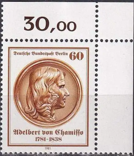 BERLIN 1981 Mi-Nr. 638 ** MNH Eckrand