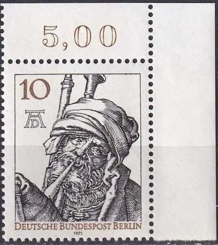 BERLIN 1971 Mi-Nr. 390 ** MNH Eckrand