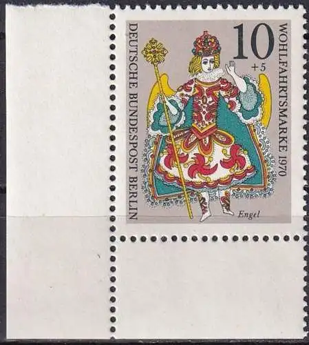 BERLIN 1970 Mi-Nr. 378 ** MNH Eckrand