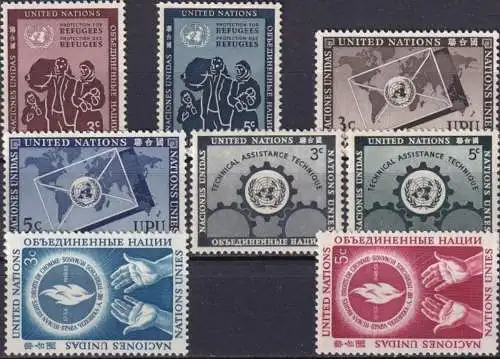 UNO NEW YORK 1953 Mi-Nr. 19-26 kompletter Jahrgang/complete year set ** MNH