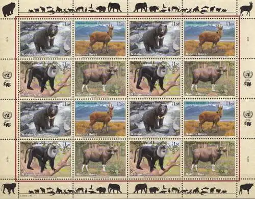 UNO GENF 2004 Mi-Nr. 482/85 Kleinbogen gefährdete Arten ** MNH