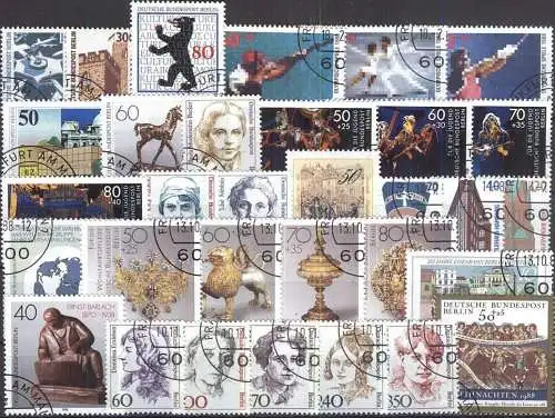 BERLIN 1988 Mi-Nr. 798-829 o used kompletter Jahrgang - aus Abo