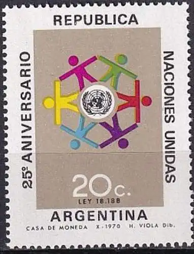 ARGENTINIEN 1970 Mi-Nr. 1070 ** MNH
