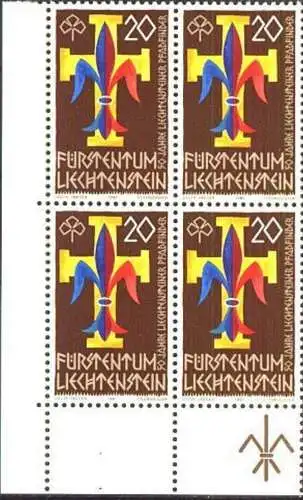 LIECHTENSTEIN 1981 Mi-Nr. 773 Eckrandviererblock ** MNH