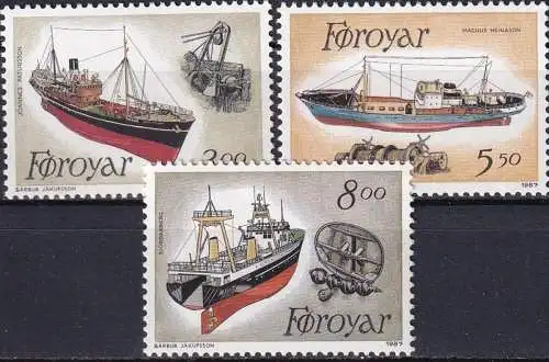 FÄRÖER 1987 Mi-Nr. 151/53 ** MNH