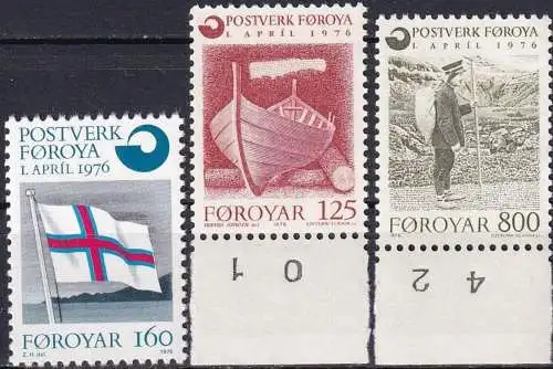 FÄRÖER 1975 Mi-Nr. 21/23 ** MNH