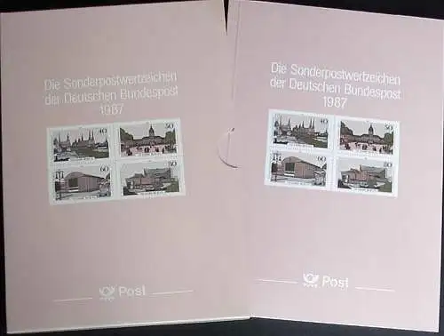 DEUTSCHLAND 1987 Jahreszusammenstellung Jahrbuch mit Schwarzdruck