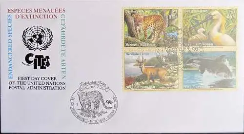 UNO WIEN 2000 Mi-Nr. 303/06 gefährdete Arten FDC