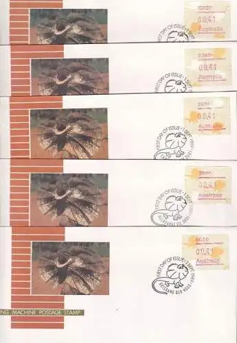 AUSTRALIEN 1989 Mi-Nr. ATM 14.1 - 14.8 Automatenmarken FDC