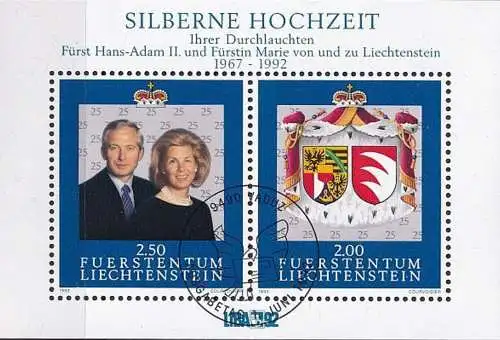 LIECHTENSTEIN 1992 Mi-Nr. Block 14 o used - aus Abo