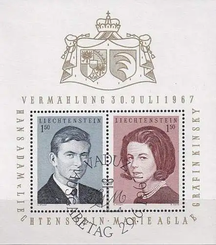 LIECHTENSTEIN 1967 Mi-Nr. Block 7 o used - aus Abo