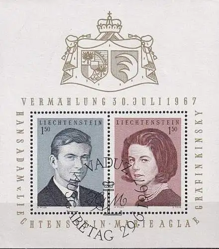 LIECHTENSTEIN 1967 Mi-Nr. Block 7 o used - aus Abo