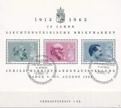 LIECHTENSTEIN 1962 Mi-Nr. Block 6 o used - aus Abo