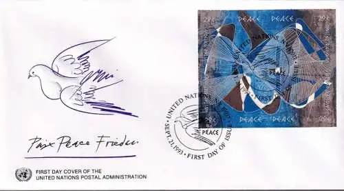 UNO NEW YORK 1993 Mi-Nr. 653/56 FDC