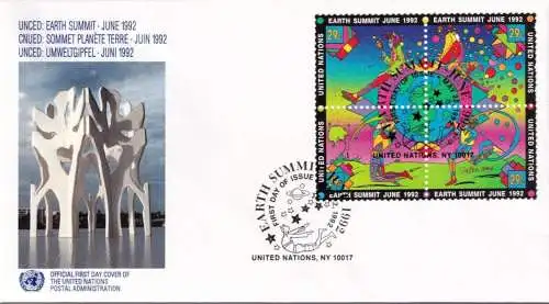 UNO NEW YORK 1992 Mi-Nr. 629/32 FDC