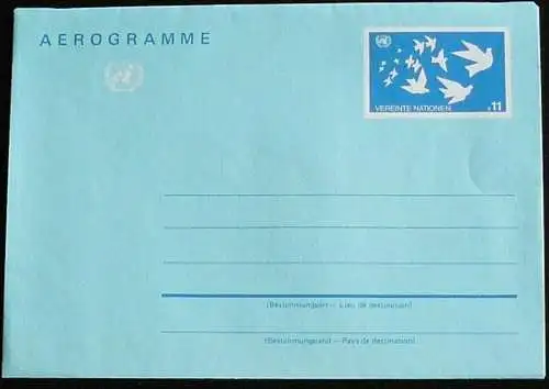 UNO WIEN 1987 Mi-Nr. LF 3 Luftpostfaltbrief Aerogramme ungebraucht