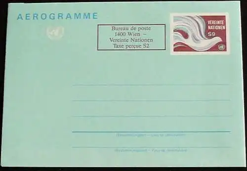 UNO WIEN 1986 Mi-Nr. LF 2 Luftpostfaltbrief Aerogramme ungebraucht