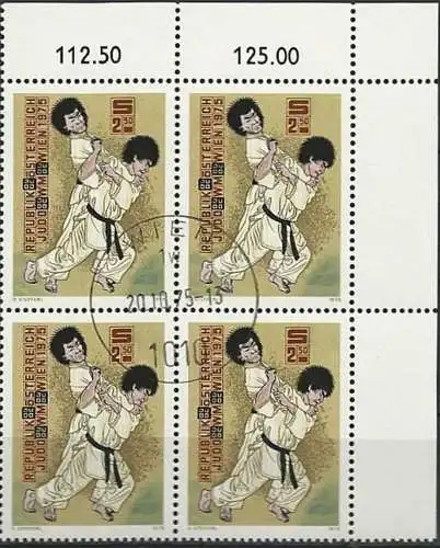 ÖSTERREICH 1975 Mi-Nr. 1493 Eckrand-Viererblock o used - aus Abo