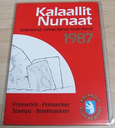 GRÖNLAND 1987 Mi-Nr. Block 1 - Block 2 Jahresmappe - year set ** MNH