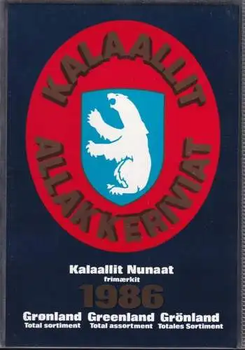 GRÖNLAND 1986 Mi-Nr. 163-168 Jahresmappe - year set ** MNH