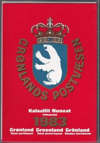 GRÖNLAND 1983 Mi-Nr. 139-146 Jahresmappe - year set ** MNH