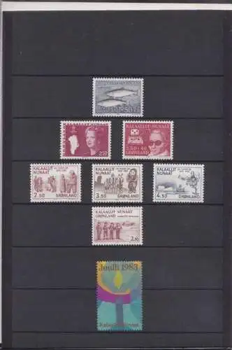 GRÖNLAND 1983 Mi-Nr. 139-146 Jahresmappe - year set ** MNH