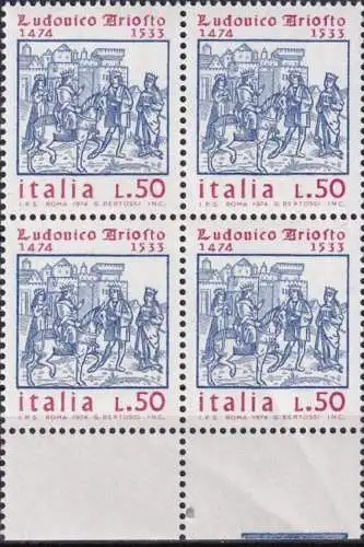 ITALIEN 1974 Mi-Nr. 1462 Viererblock ** MNH