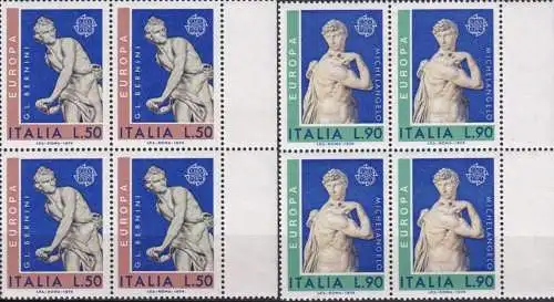 ITALIEN 1974 Mi-Nr. 1440/41 Viererblocks ** MNH