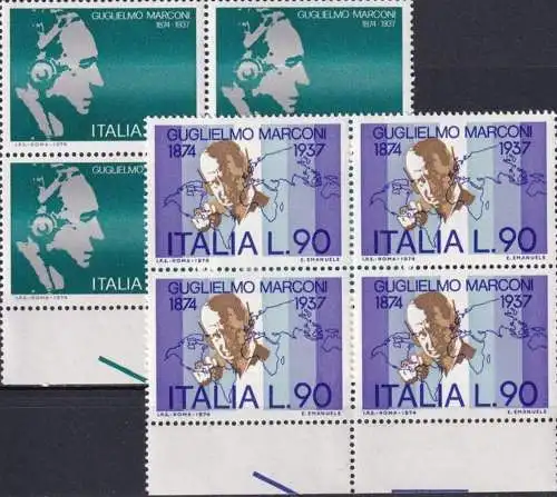 ITALIEN 1974 Mi-Nr. 1438/39 Viererblocks ** MNH
