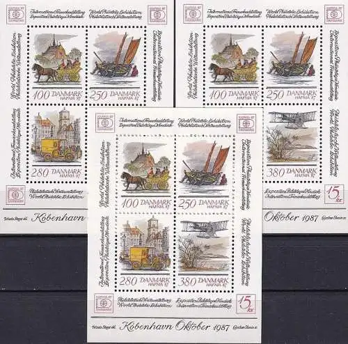 DÄNEMARK 1986 Mi-Nr. Block 5 3 Stück ** MNH