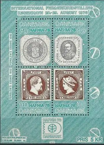 DÄNEMARK 1975 Mi-Nr. Block 1 ** MNH