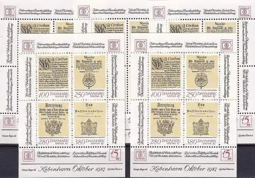 DÄNEMARK 1985 Mi-Nr.  Block 4 5 Stück ** MNH