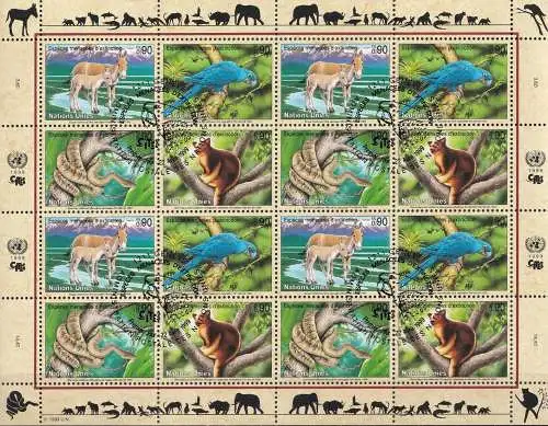 UNO GENF 1999 Mi-Nr. 369/72 Kleinbogen o used - aus Abo